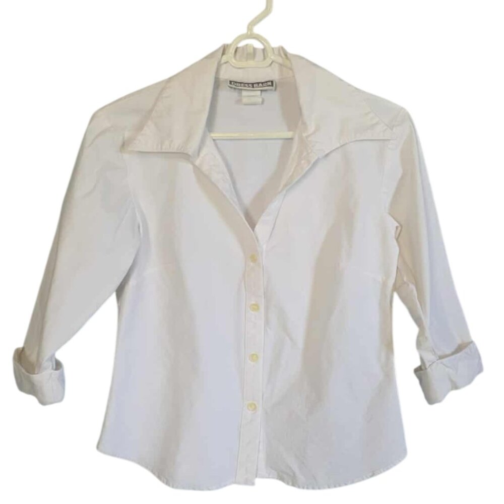 EUC Dress Barn 3/4 Sleeve White Blouse